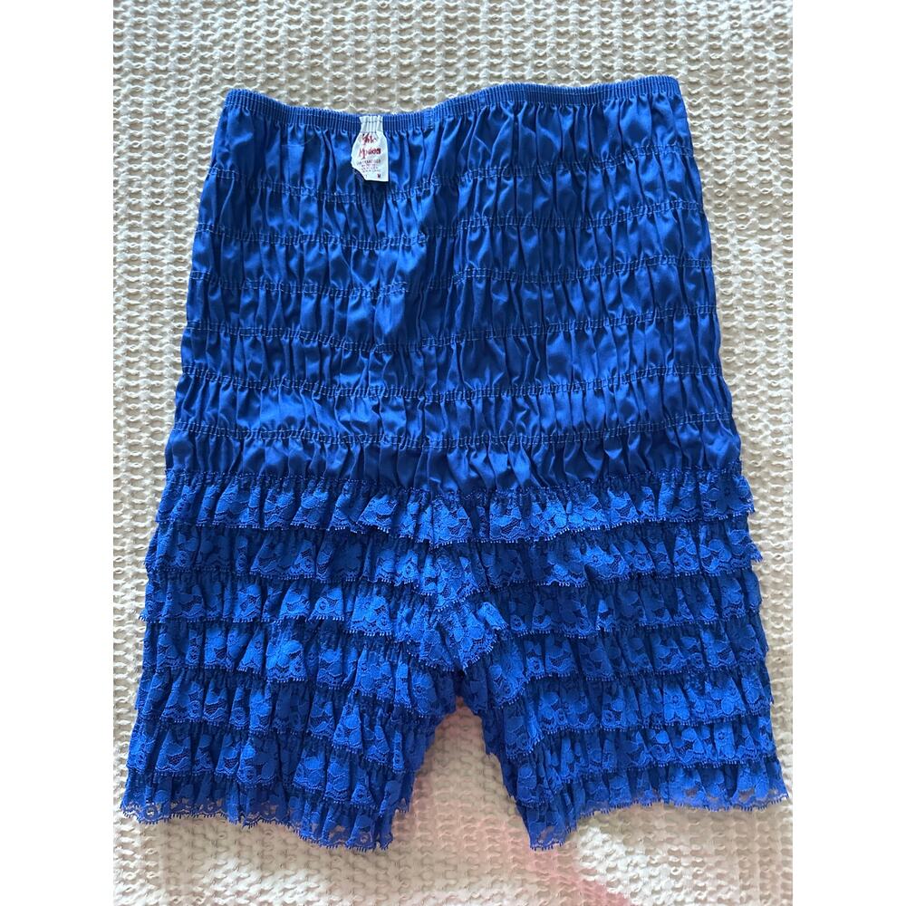 Vintage Malco Modes Royal Blue Square Dance Pettipants Bloomer Shorts Medium - Picture 2 of 6